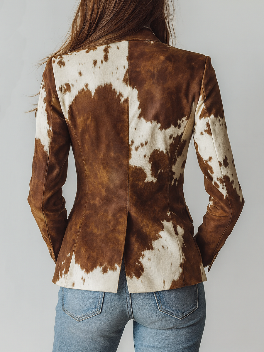 Blazer con Estampado Animal Vintage