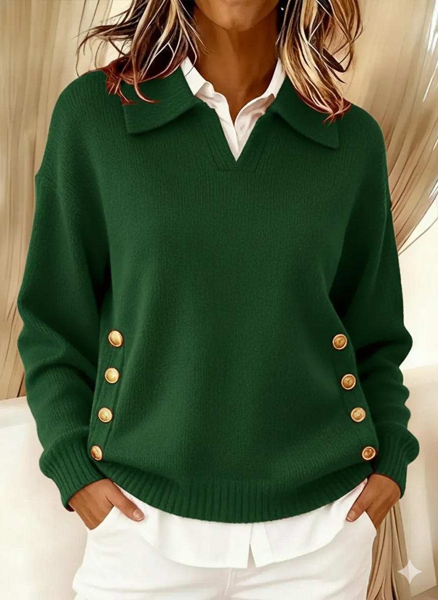 Jersey de Cuello en V con Solapa Tipo Polo