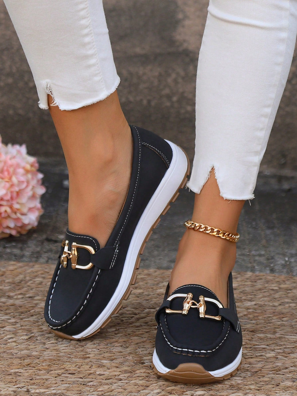 Mocasines Planos con Hebilla