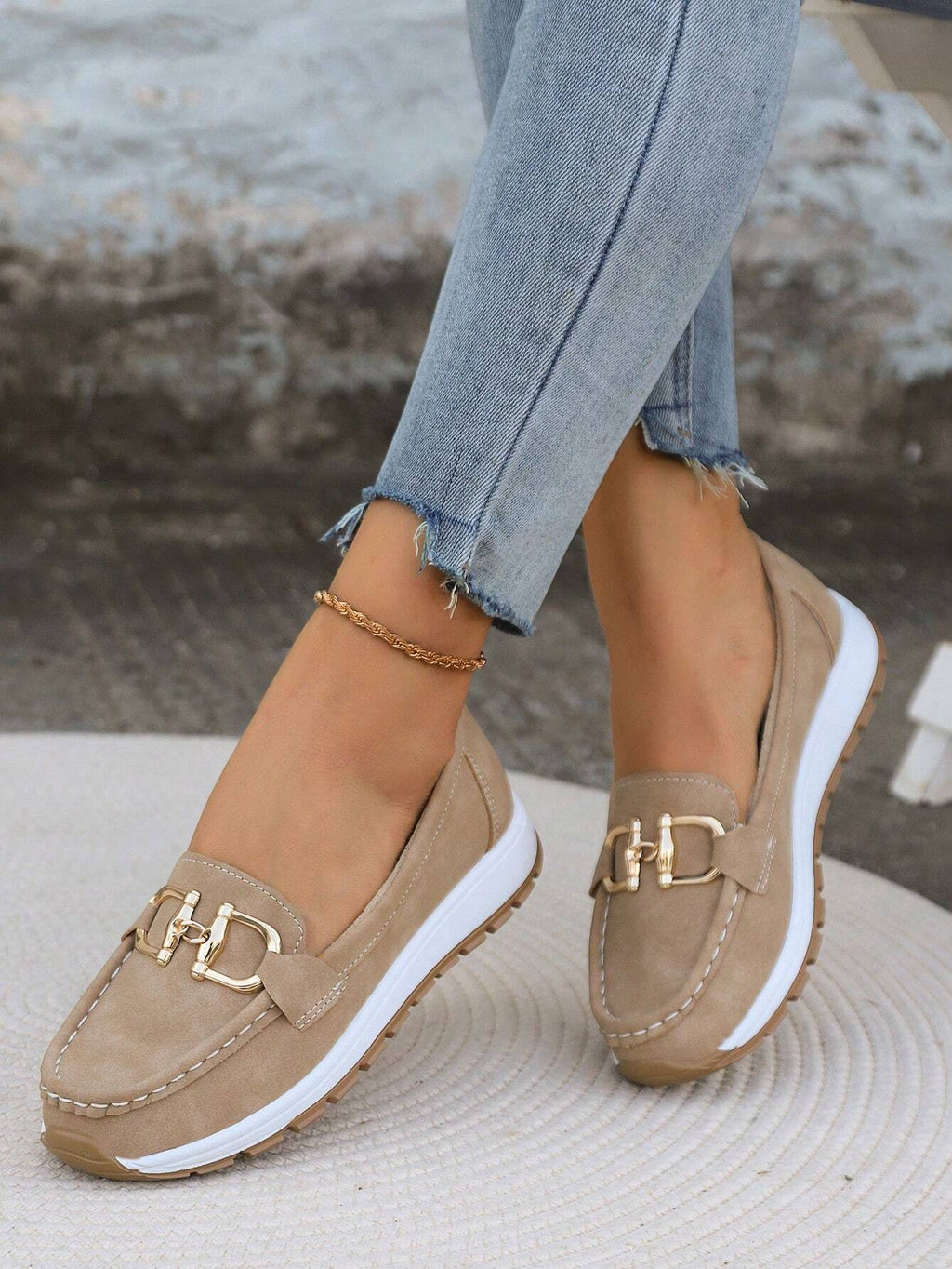 Mocasines Planos con Hebilla