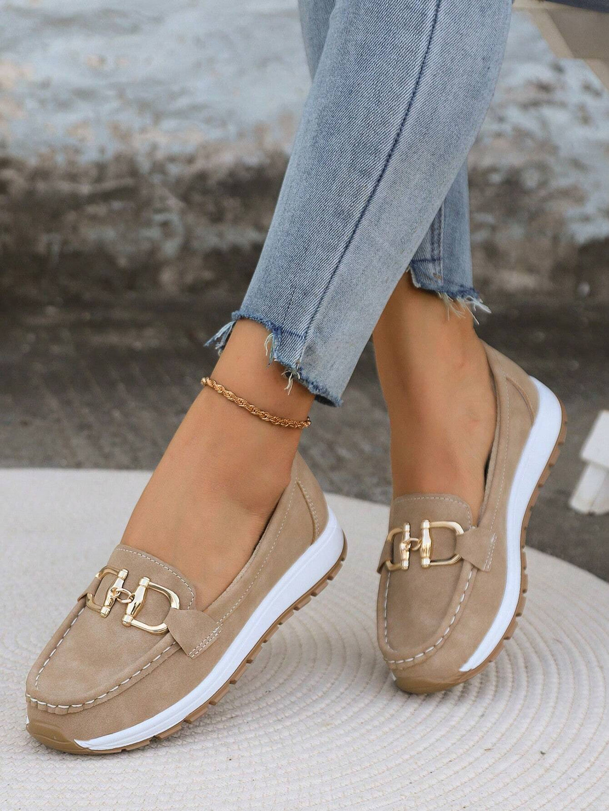 Mocasines Planos con Hebilla