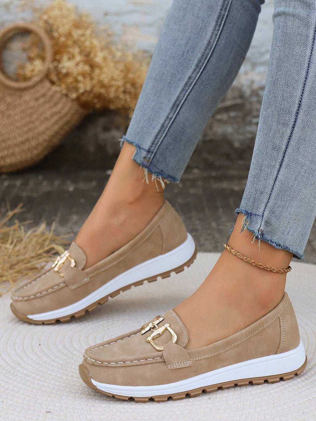 Mocasines Planos con Hebilla