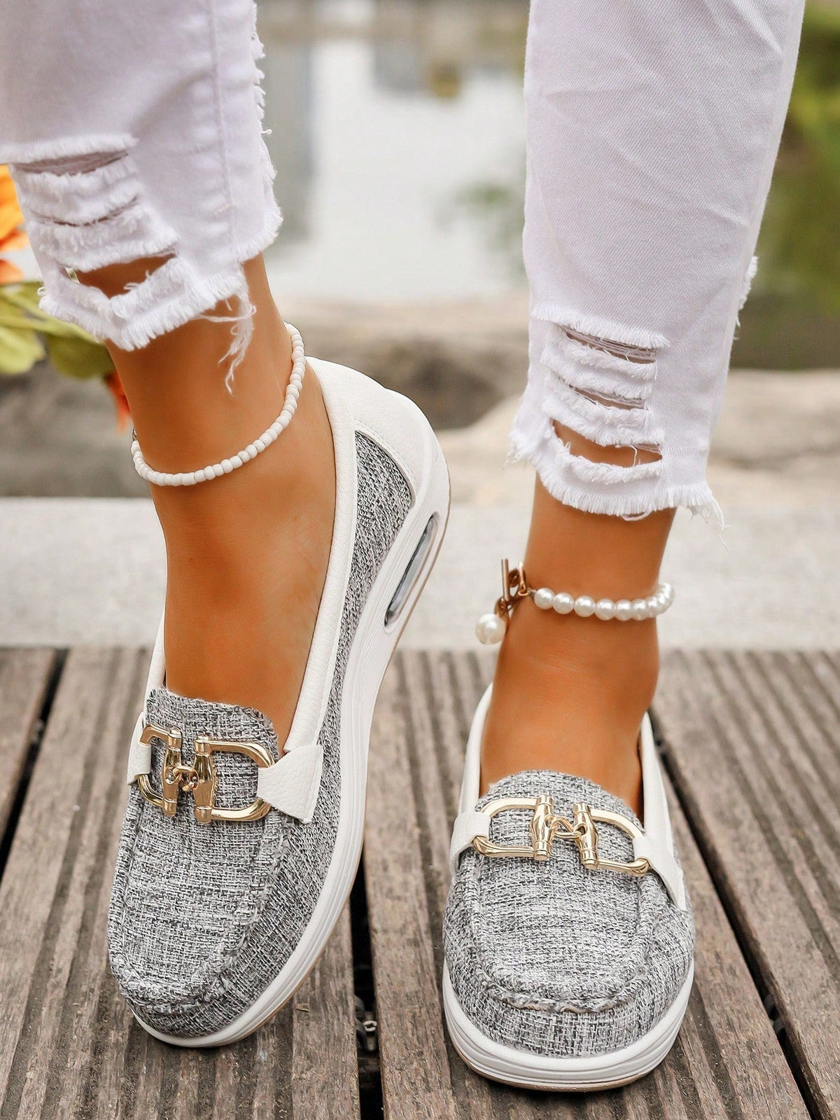 Mocasines Planos con Hebilla