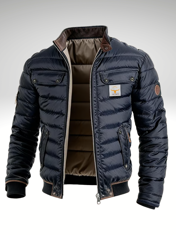 Chaqueta acolchada vintage azul marino