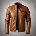 Chaqueta de Cuero Sintético con Cierre de Cremallera