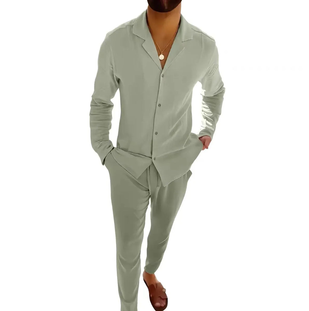 Conjunto de Lino Ligero de Ajuste Informal