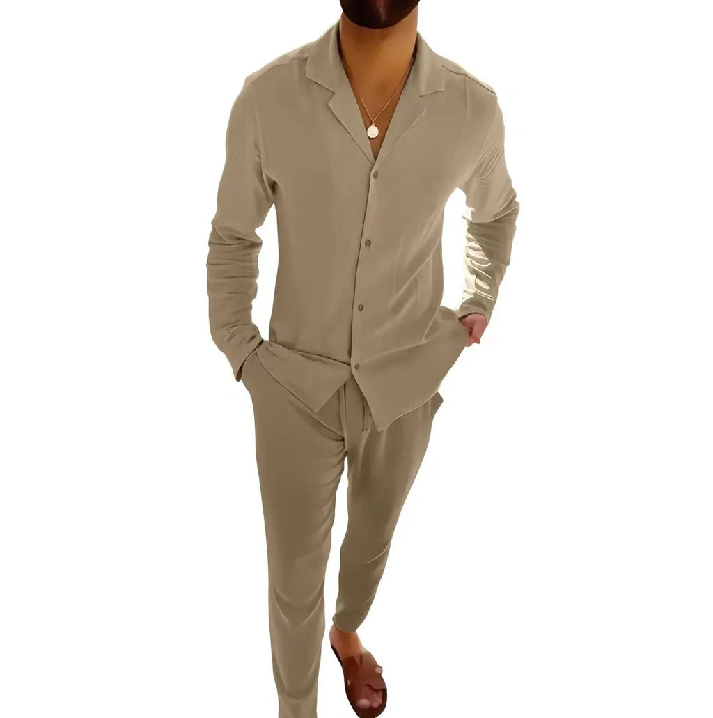 Conjunto de Lino Ligero de Ajuste Informal