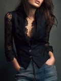 Blazer con Mangas Semitransparentes