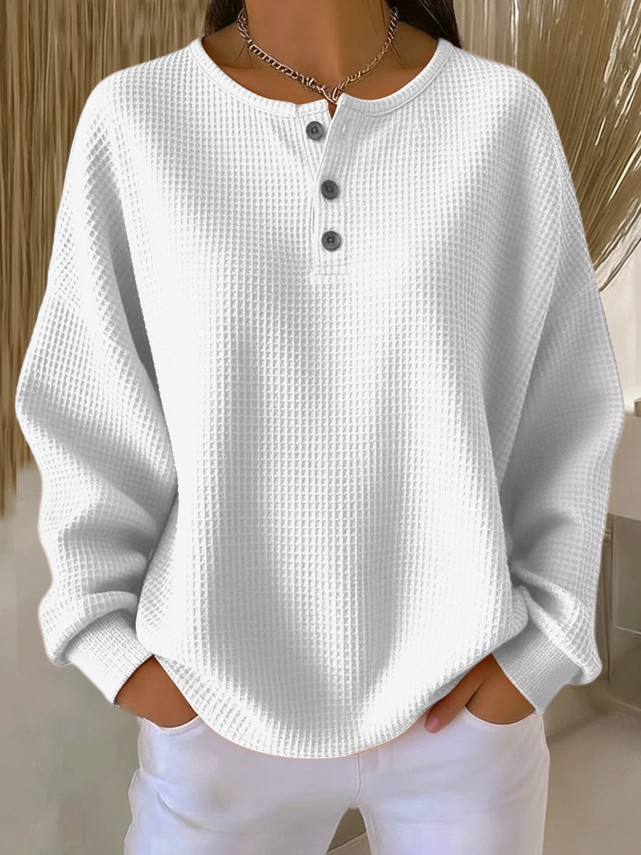 Sudadera Henley de Punto Waffle