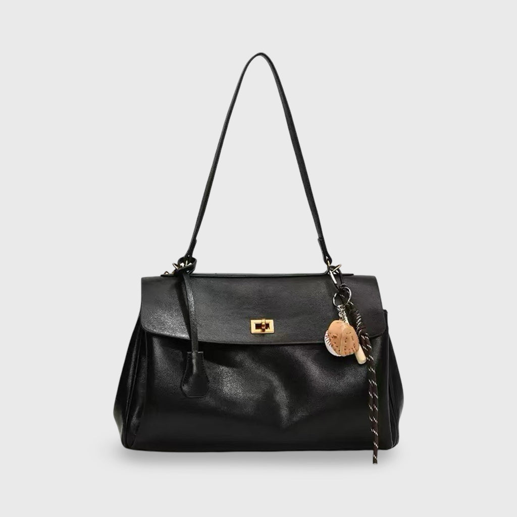 Bolso Vintage de Cuero Vegano con Herrajes Dorados