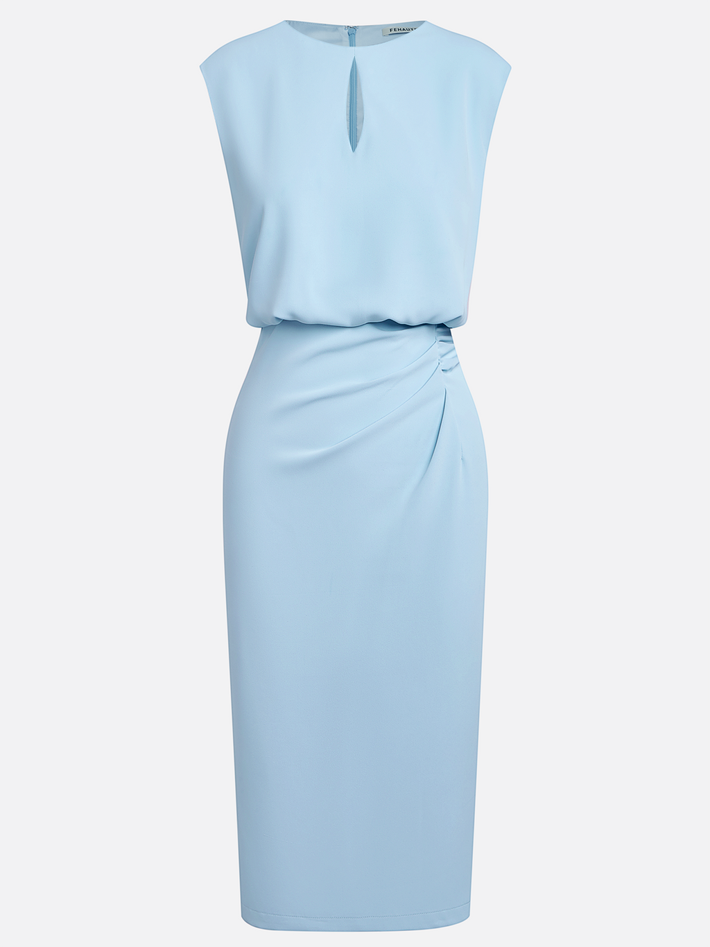 Vestido Midi Elegante de Drapeado Lateral en Tafetán de Lujo
