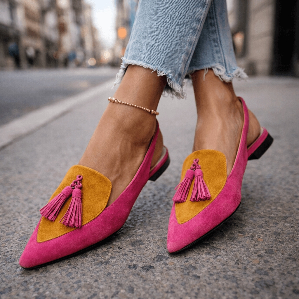 Sandalias Planas con Tiras y Borlas