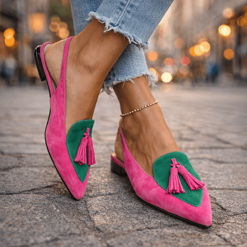 Sandalias Planas con Tiras y Borlas