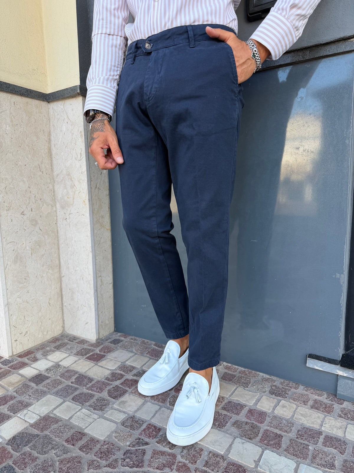 Pantalón Chino de Algodón Cálido Slim Fit