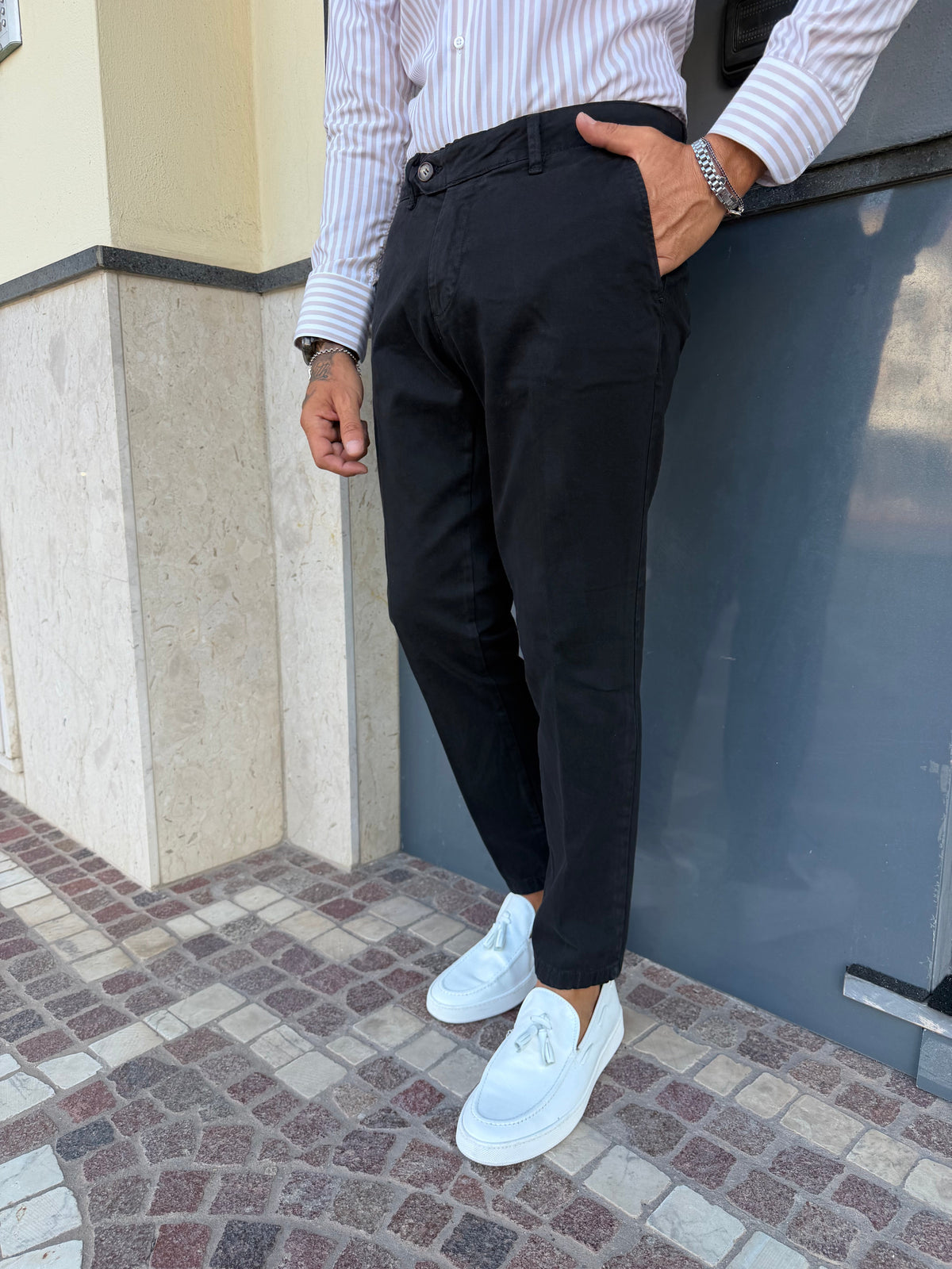 Pantalón Chino de Algodón Cálido Slim Fit