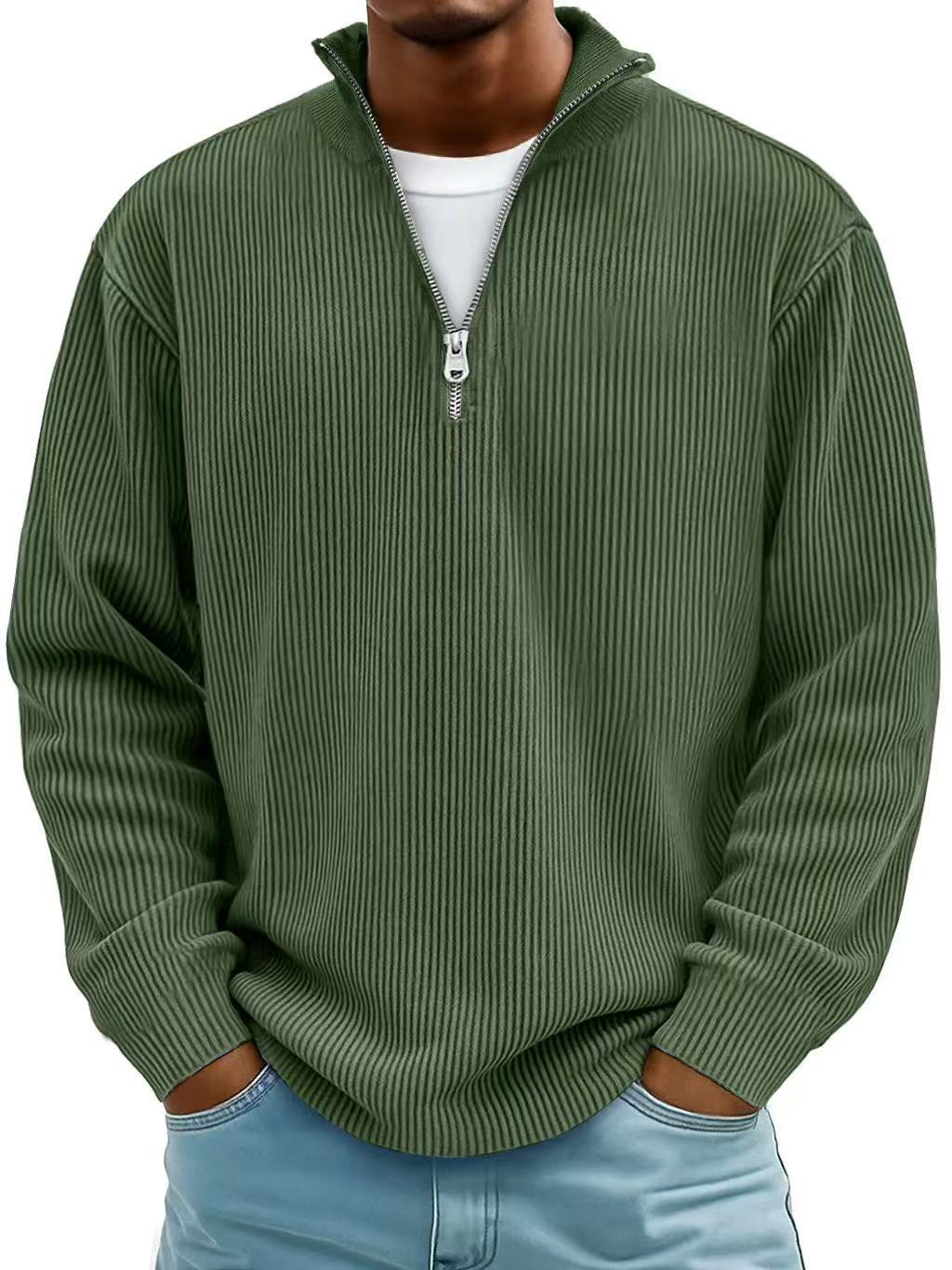 Jersey de Canalé con Cuello de Cremallera