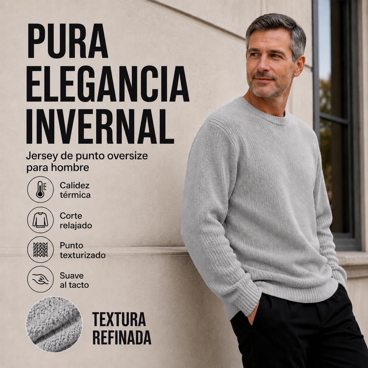 Jersey de Cuello Redondo y Manga Larga