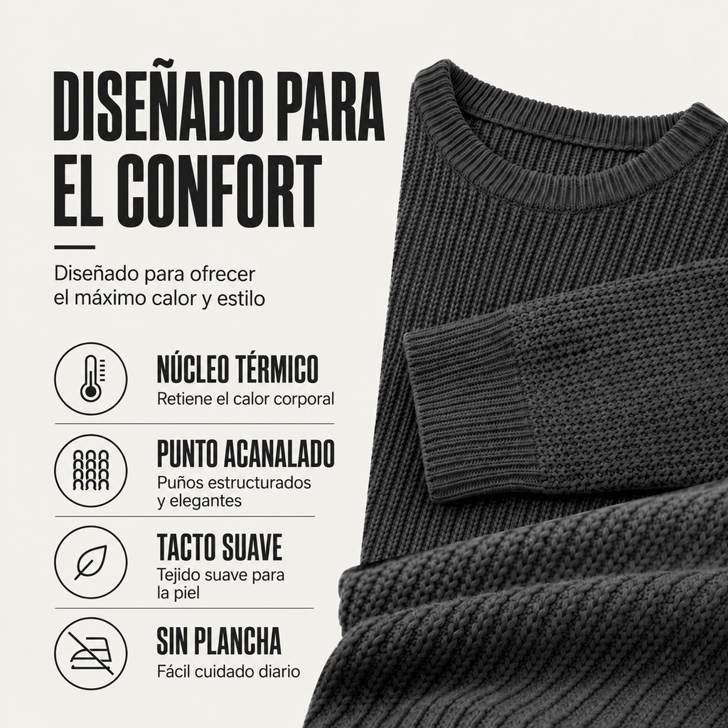 Jersey de Cuello Redondo y Manga Larga