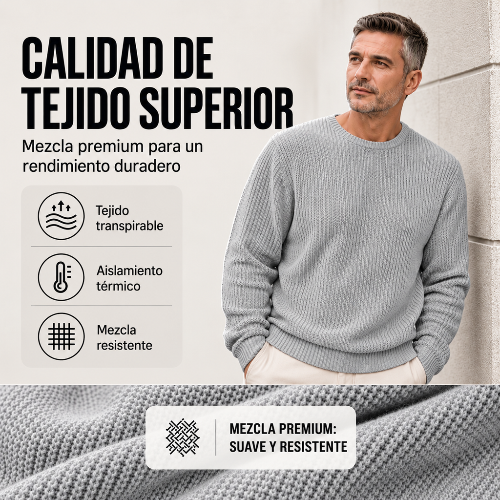 Jersey de Cuello Redondo y Manga Larga