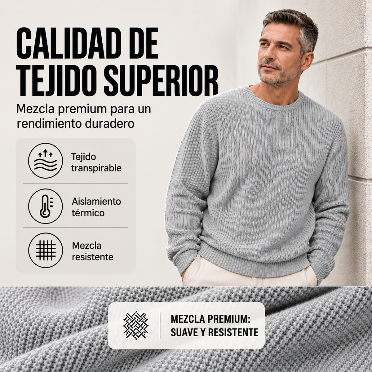 Jersey de Cuello Redondo y Manga Larga