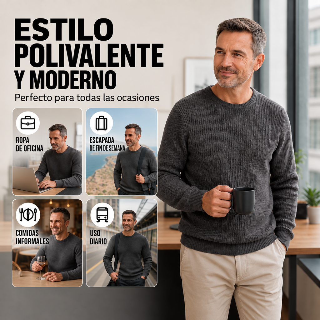 Jersey de Cuello Redondo y Manga Larga