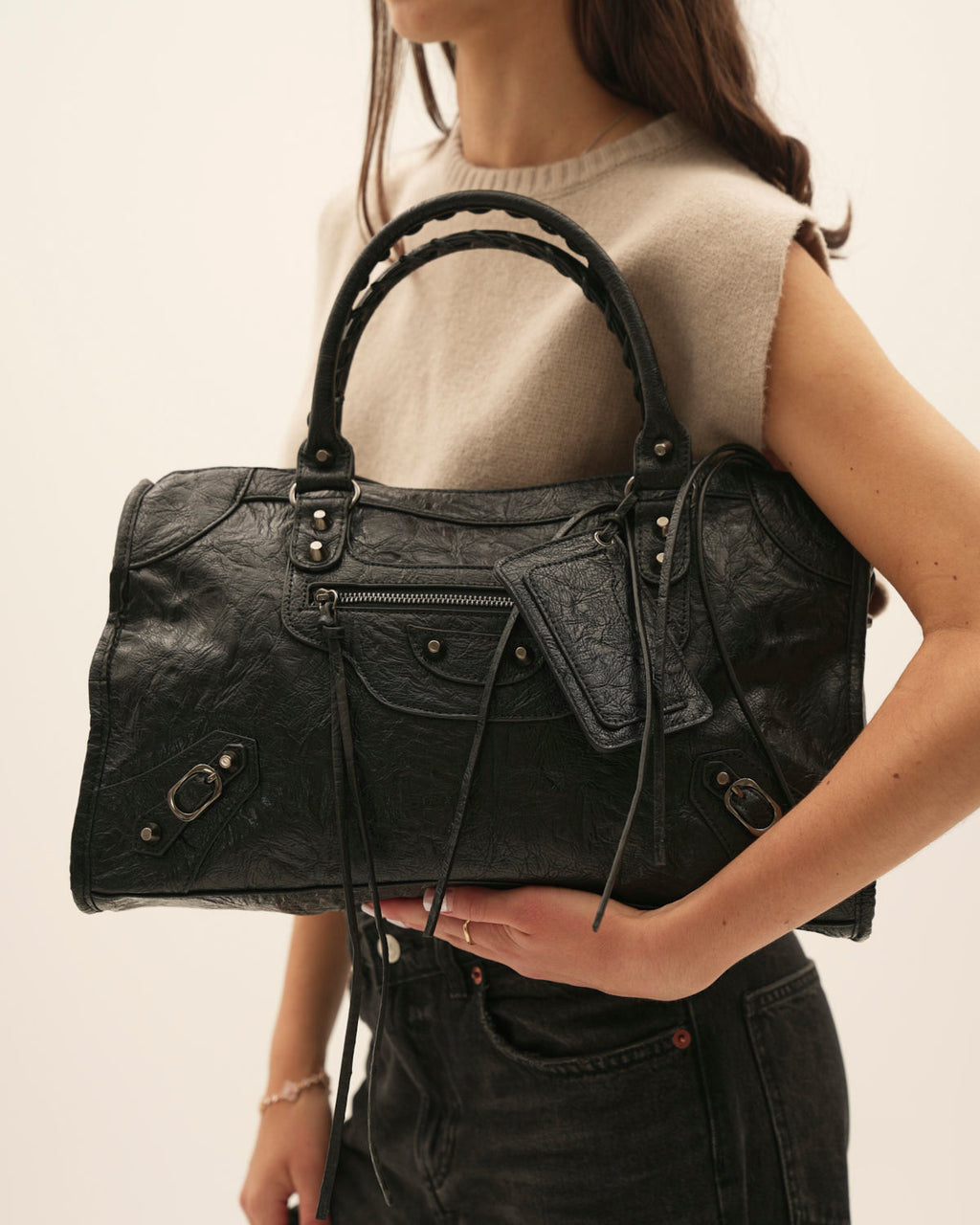 Bolso Grande de Cuero Tipo Carryall