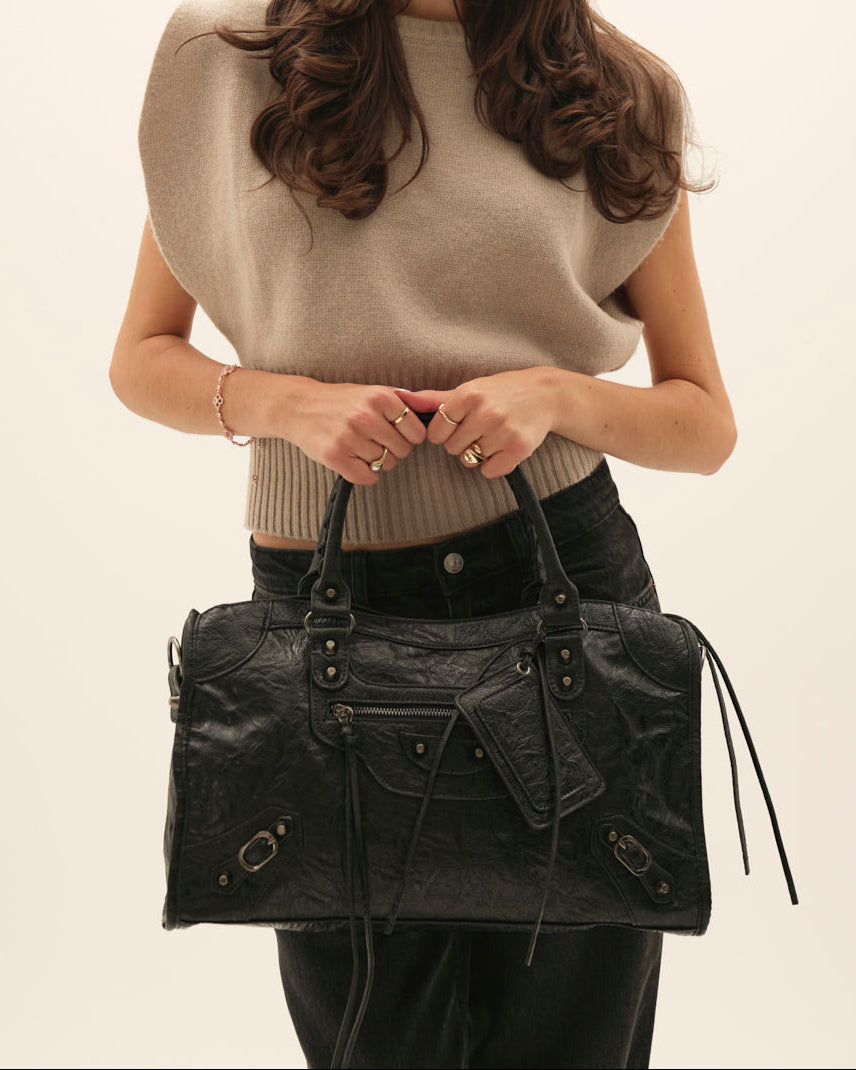 Bolso Grande de Cuero Tipo Carryall