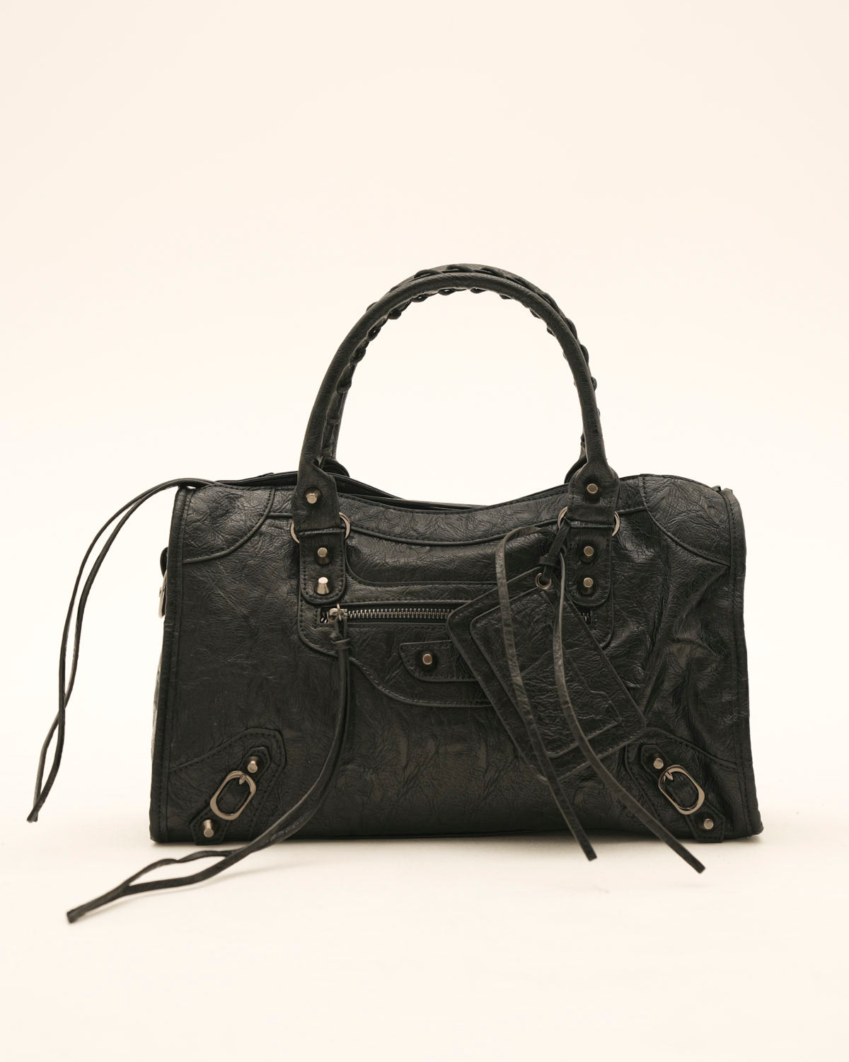 Bolso Mediano de Cuero Tipo Carryall