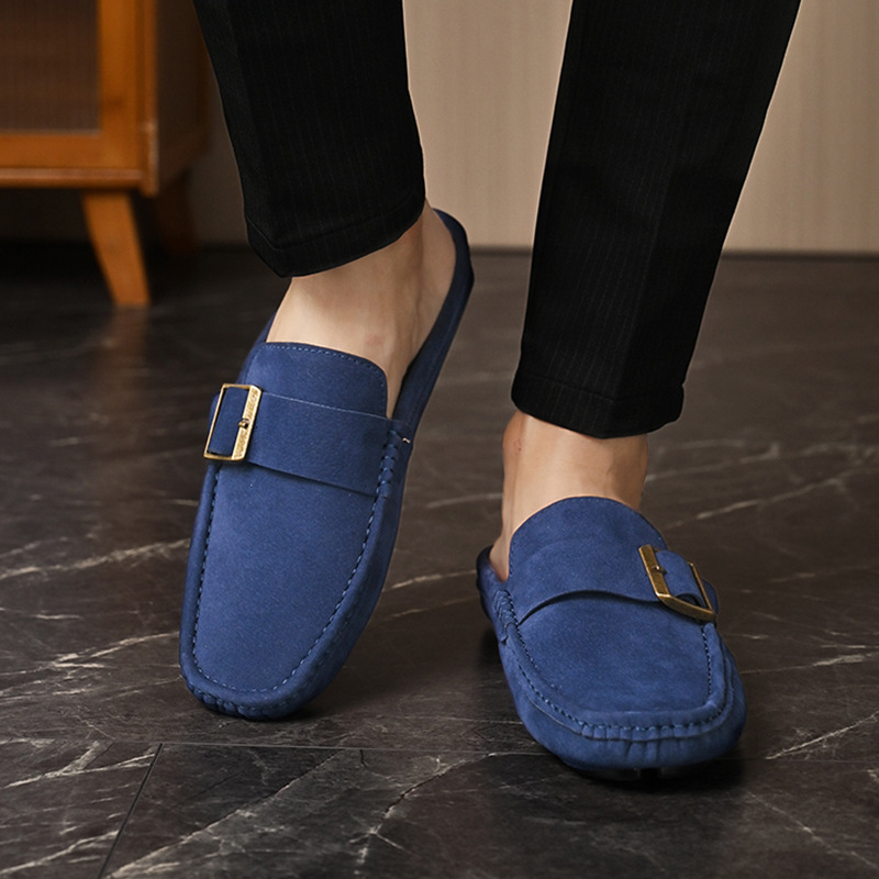 Mocasines de Ante con Hebilla Metálica