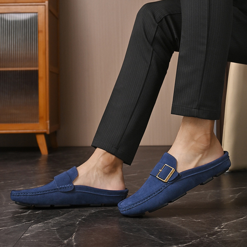 Mocasines de Ante con Hebilla Metálica