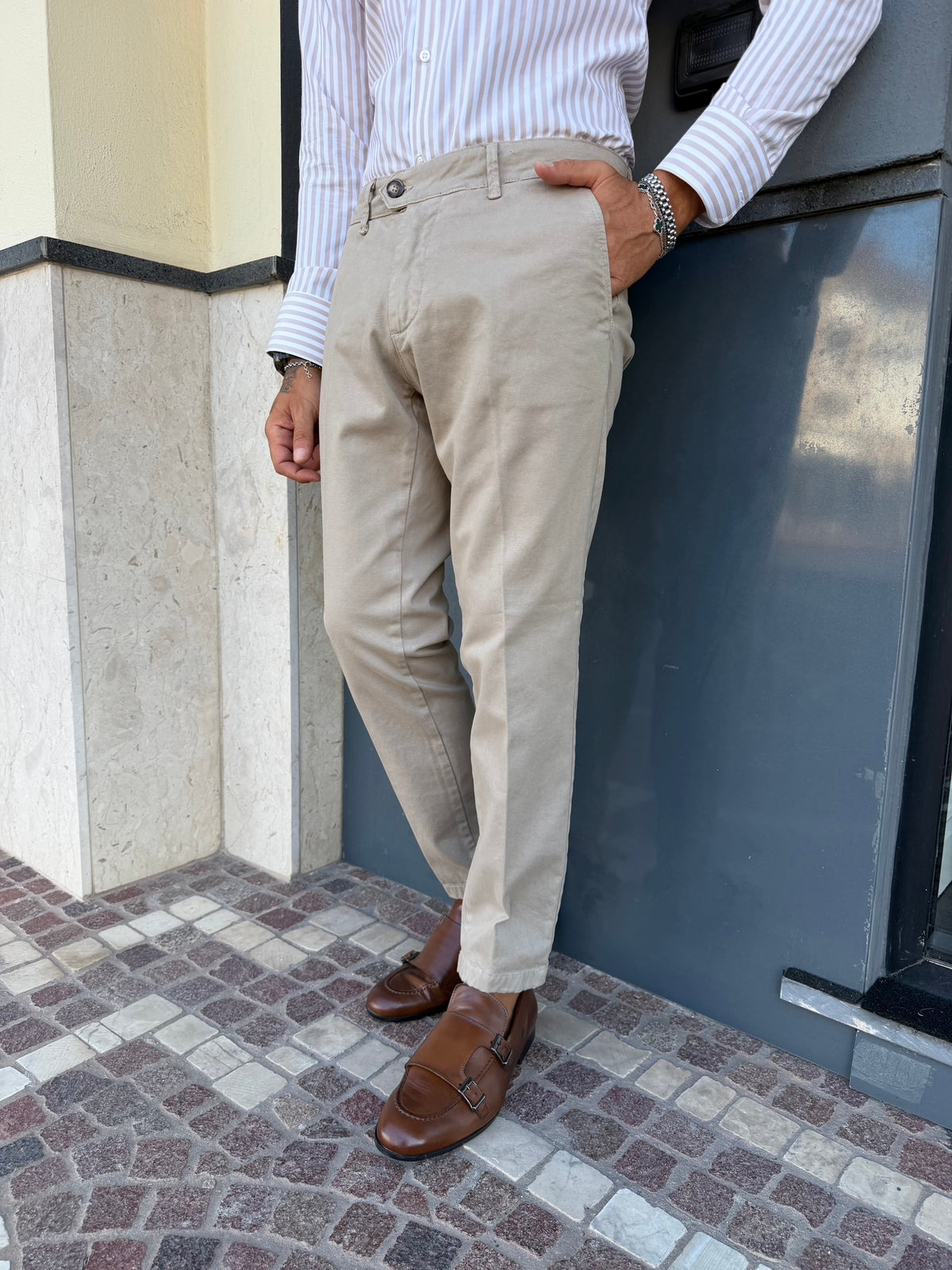 Pantalón Chino de Algodón Cálido Slim Fit