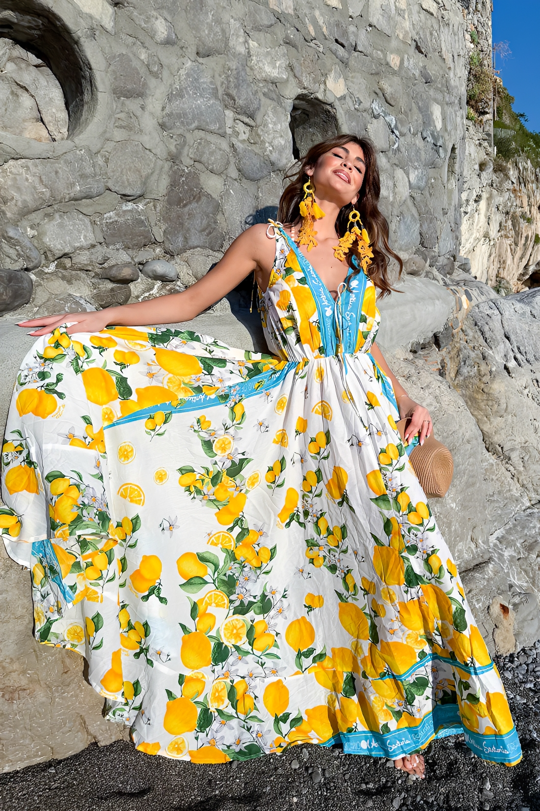 Vestido Largo Boho de Tirante Fino y Espalda Descubierta en Muselina de Algodón