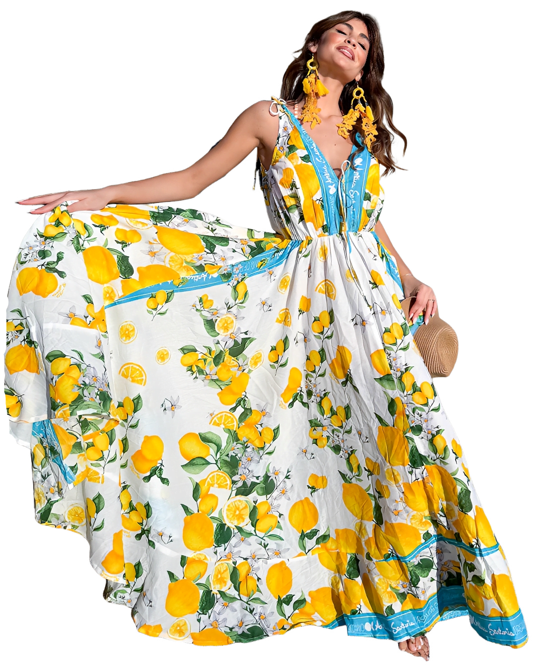 Vestido Largo Boho de Tirante Fino y Espalda Descubierta en Muselina de Algodón