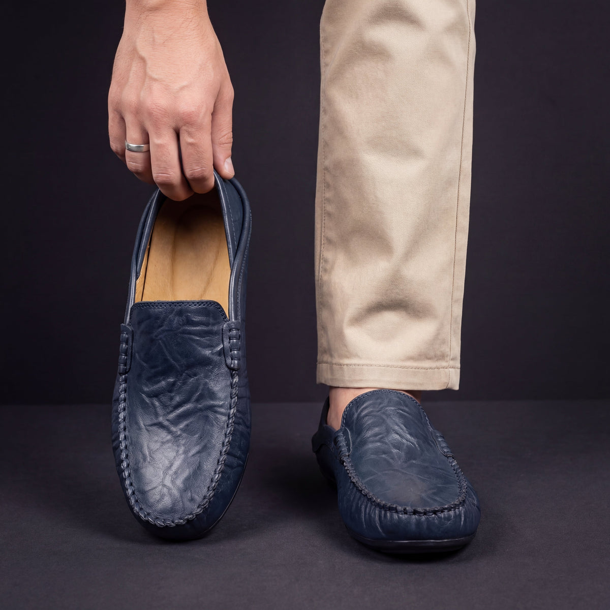 Mocasines Clásicos de Piel Auténtica