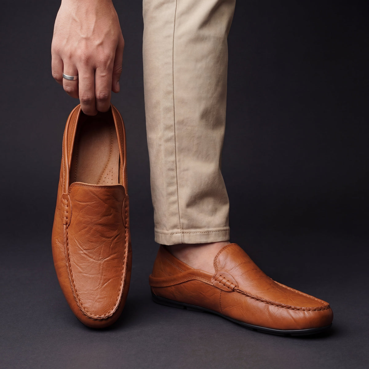 Mocasines Clásicos de Piel Auténtica