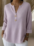 Top Henley de Punto Waffle con Botones