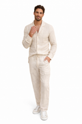 Conjunto Premium de Lino Transpirable con Cuello Cubano
