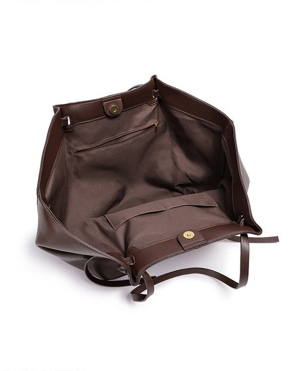 Bolso Shopper de Líneas Curvas en Cuero Vegano