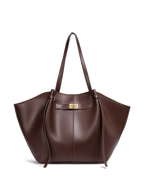 Bolso Shopper de Líneas Curvas en Cuero Vegano