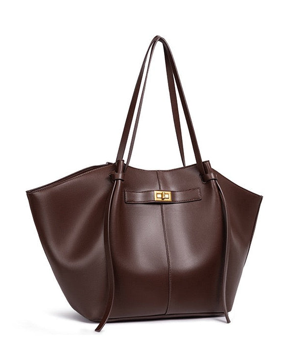 Bolso Shopper de Líneas Curvas en Cuero Vegano