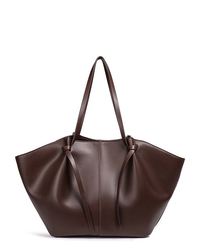 Bolso Shopper de Líneas Curvas en Cuero Vegano
