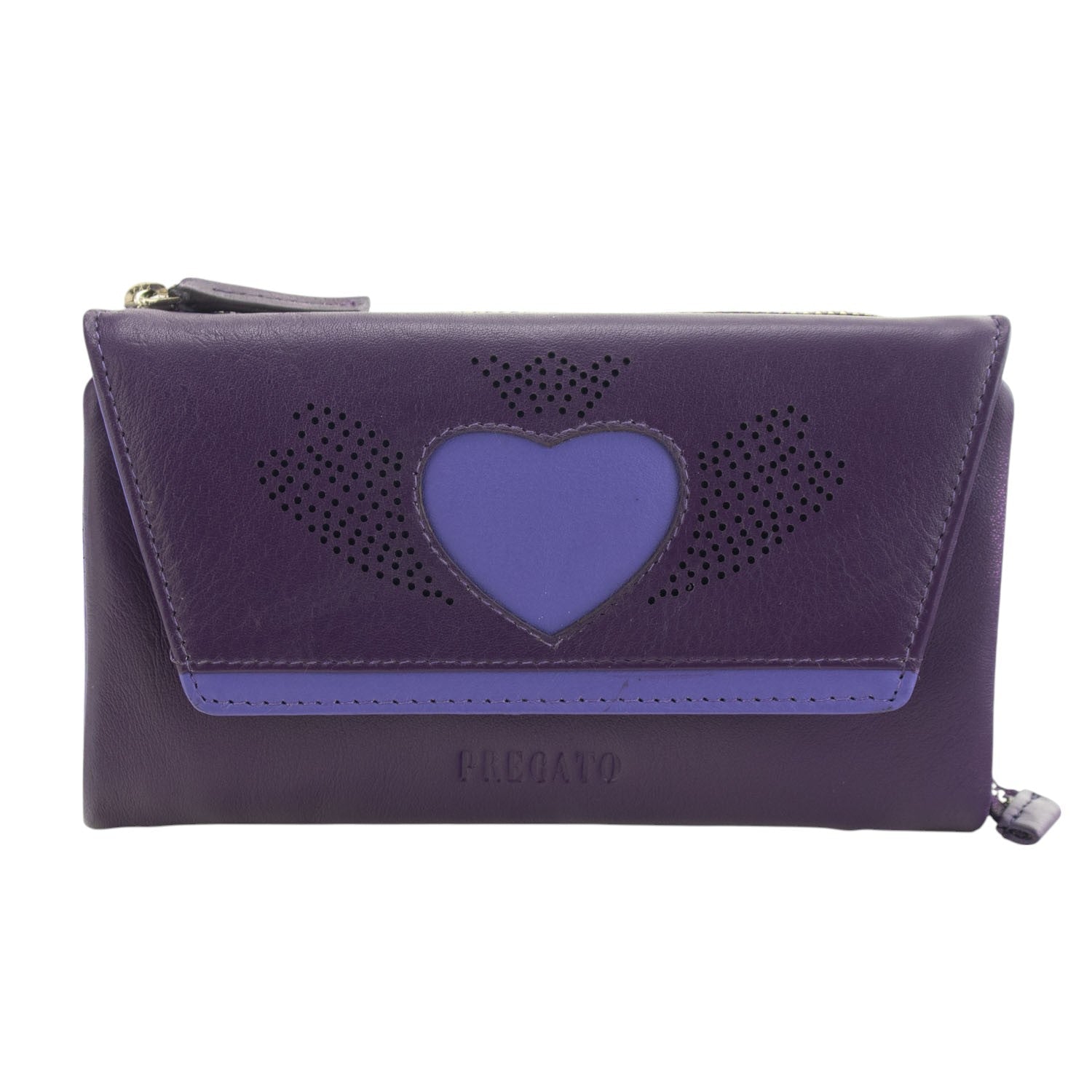Billetero de Piel con Corazón Calado y Protección RFID