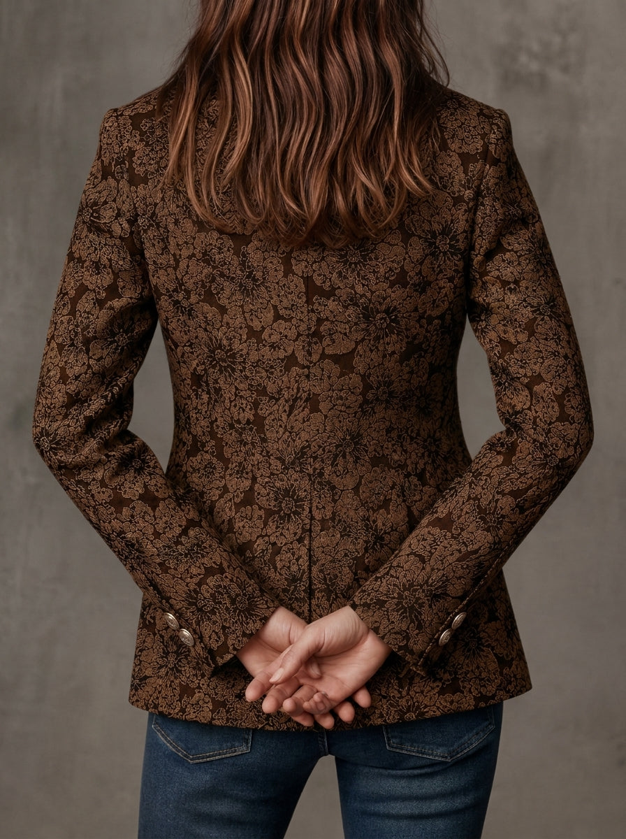 Blazer de Jacquard con Estampado de Paisley