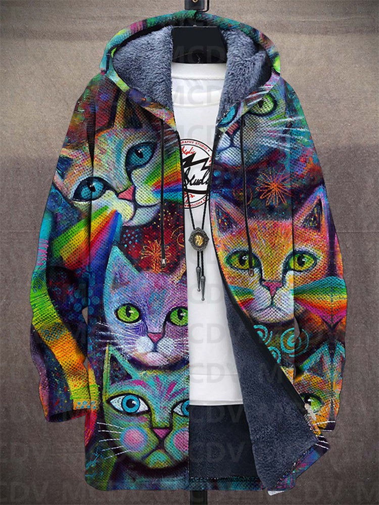 Abrigo Artístico Gatos Dorado