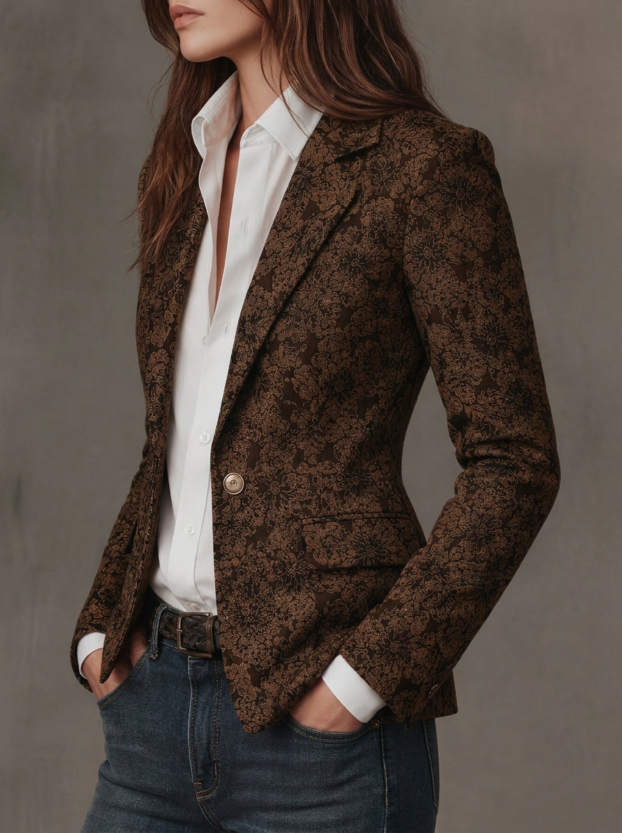 Blazer de Jacquard con Estampado de Paisley