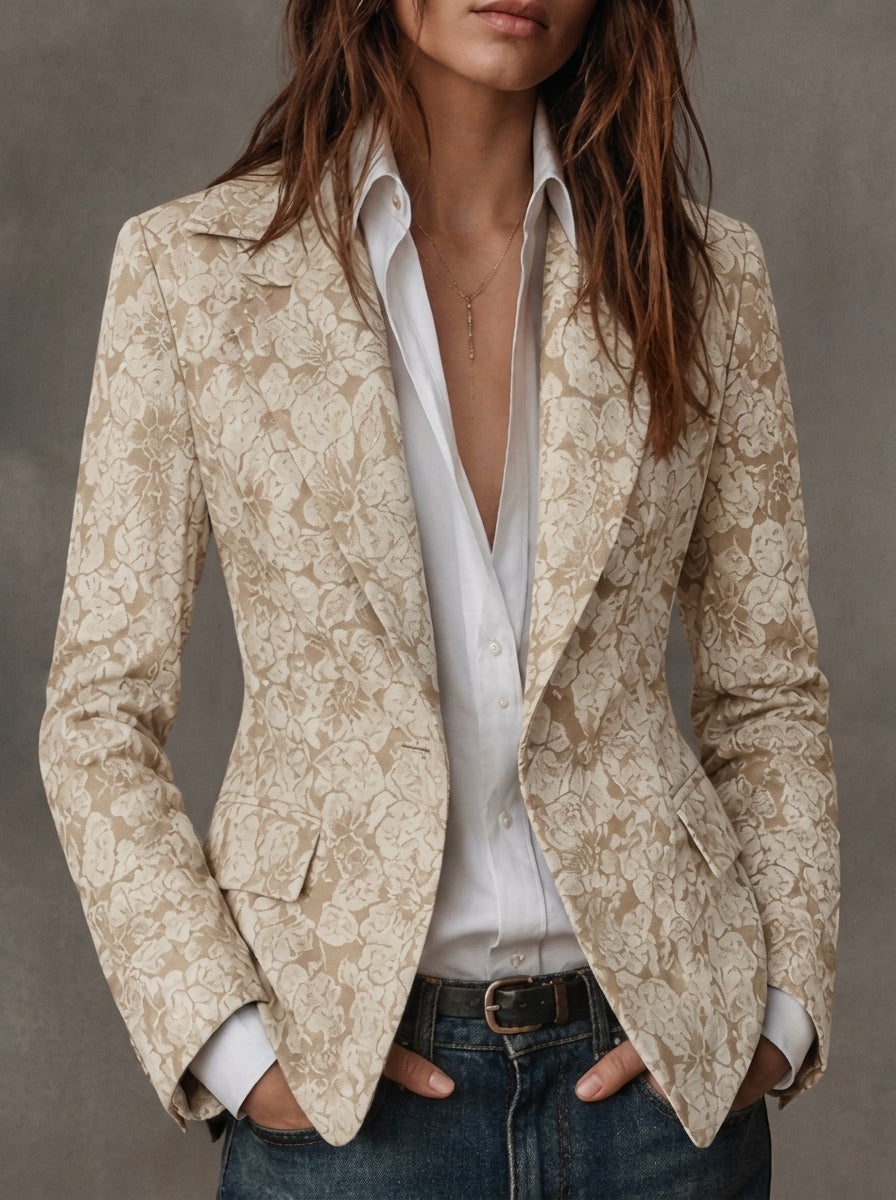 Blazer de Jacquard con Estampado de Paisley