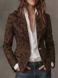 Blazer de Jacquard con Estampado de Paisley