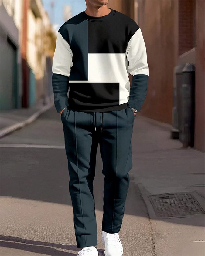 Conjunto Deportivo con Bloques de Color Geométricos