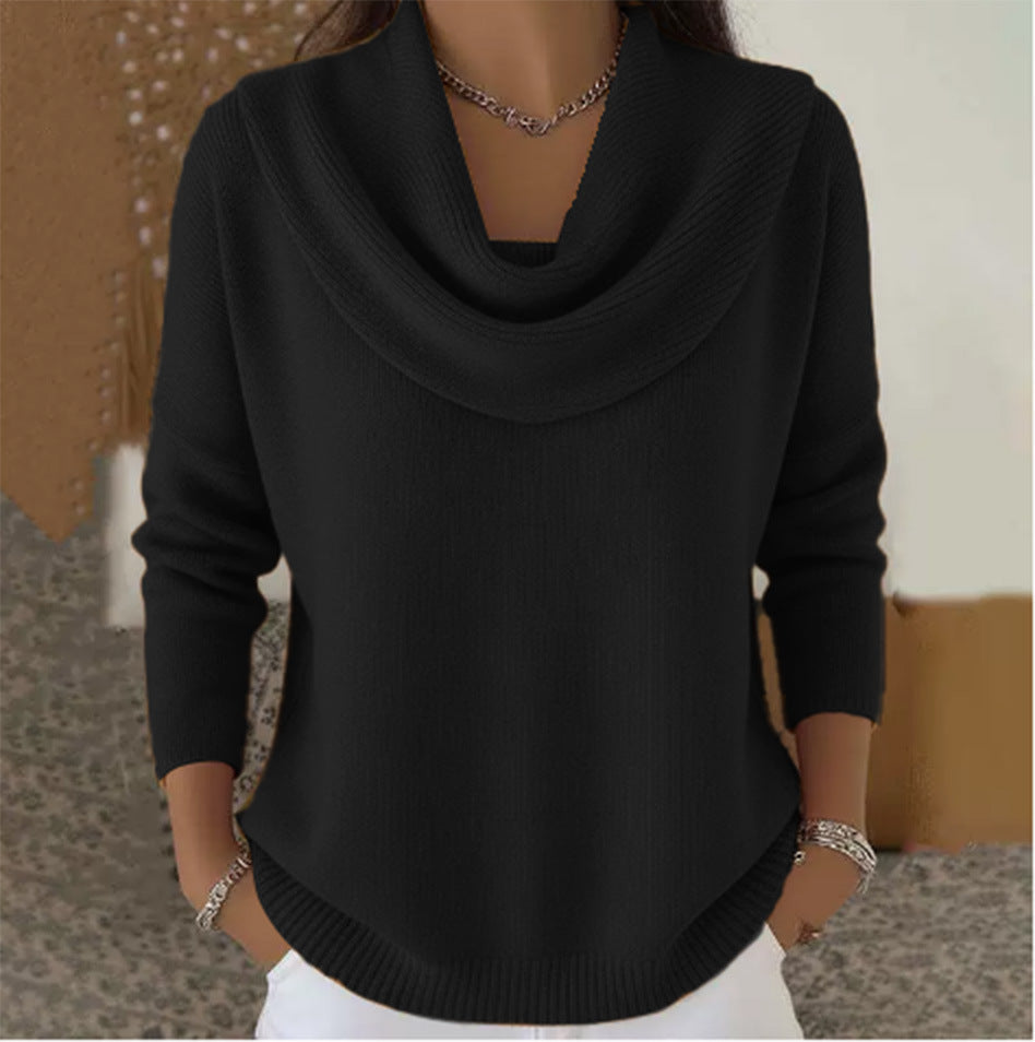 Jersey de Cuello Vuelto Drapeado