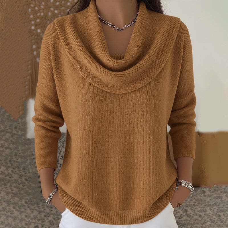 Jersey de Cuello Vuelto Drapeado
